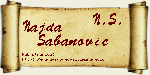 Najda Šabanović vizit kartica